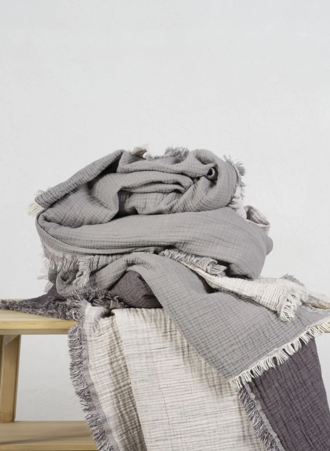 Ecocotton Muna Single Bedspread 100% Organic Cotton Inject Gray-Purple