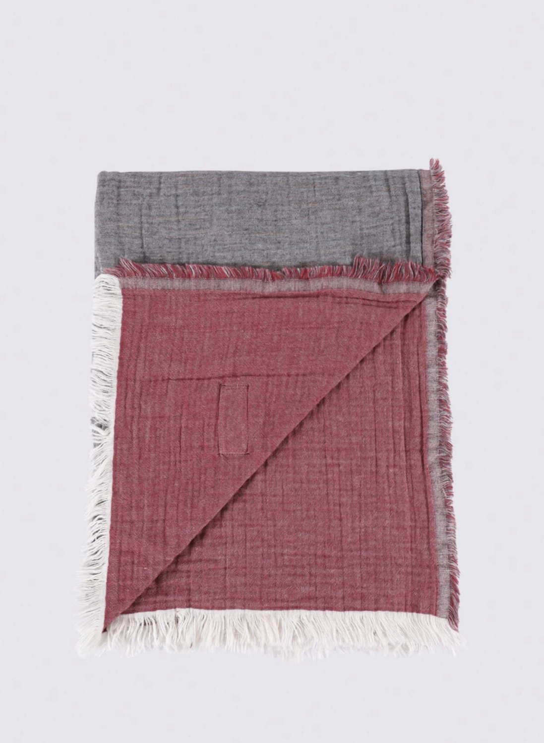 Ecocotton Muna 2 Person Bedspread 100% Organic Cotton Inject Burgundy-Anthracite 230x250 Cm