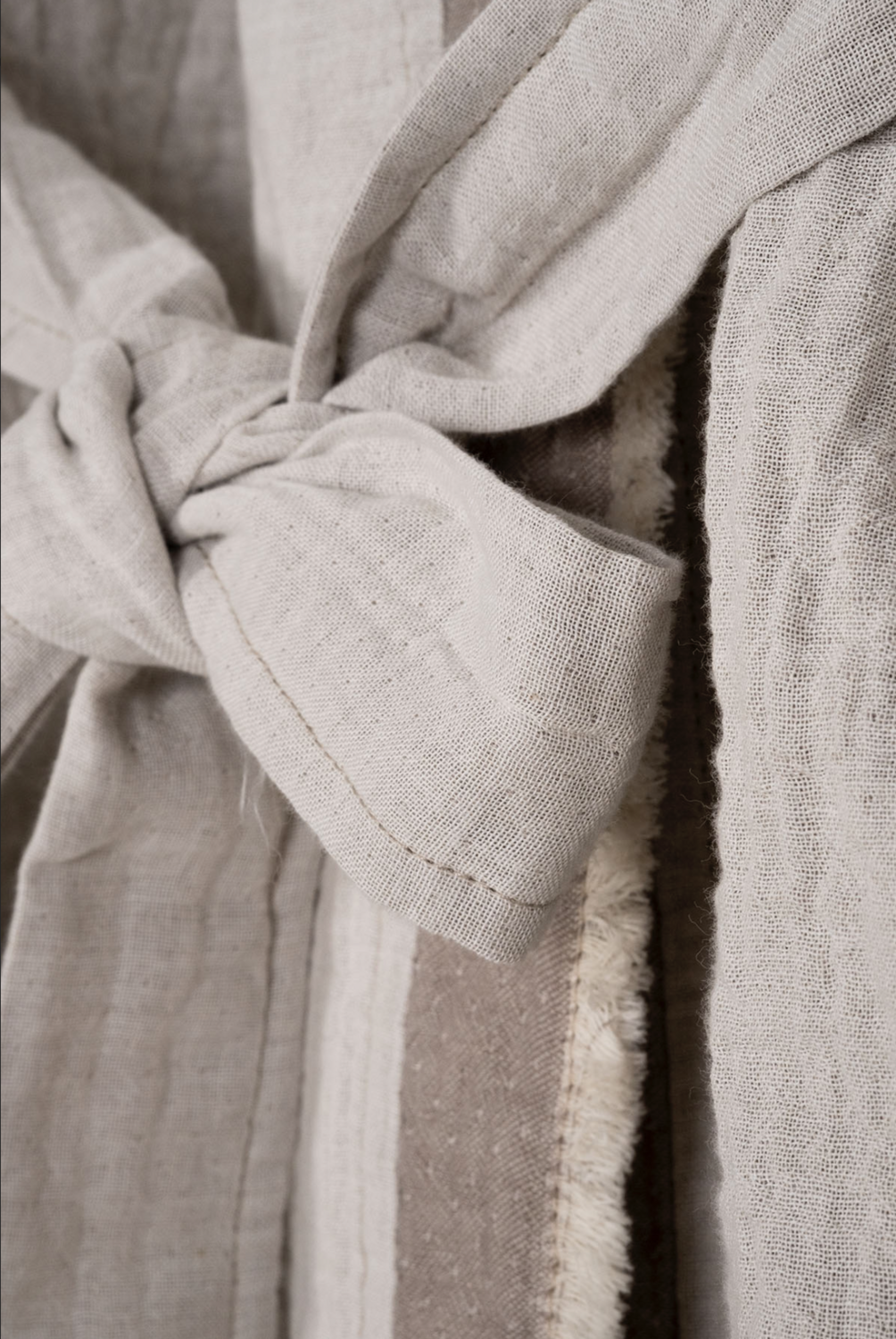 Ecocotton Melsa Women Dressing Gown 100% Organic Cotton Muslin Beige