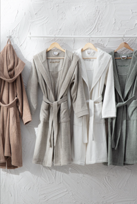Ecocotton Ecosoft Women Bathrobe 100% Organic Cotton Dobby terra