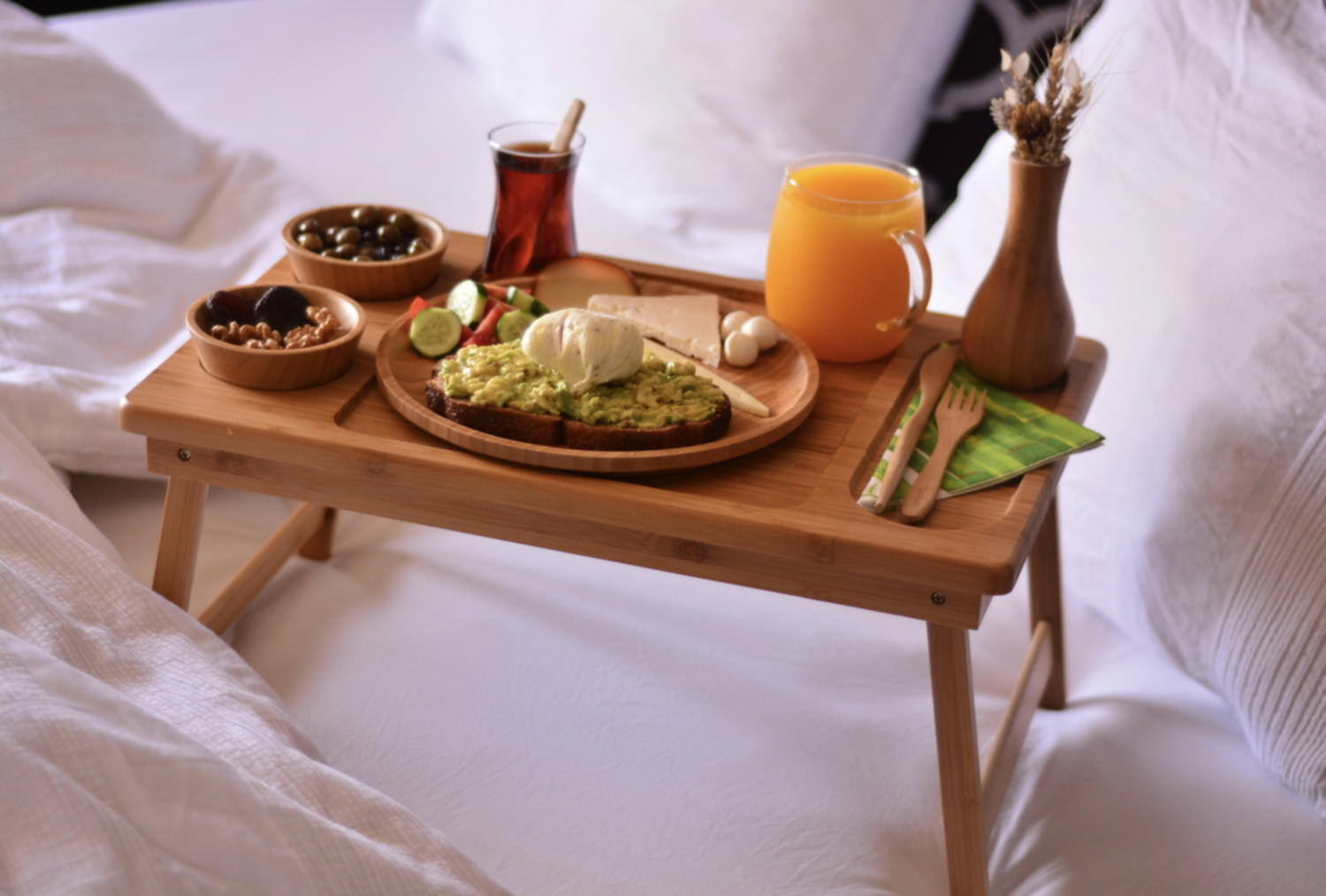 Bambum Tore Bed Tray with Snack Bowls