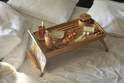 Bambum Rosa Bed Tray with Magazine Holder