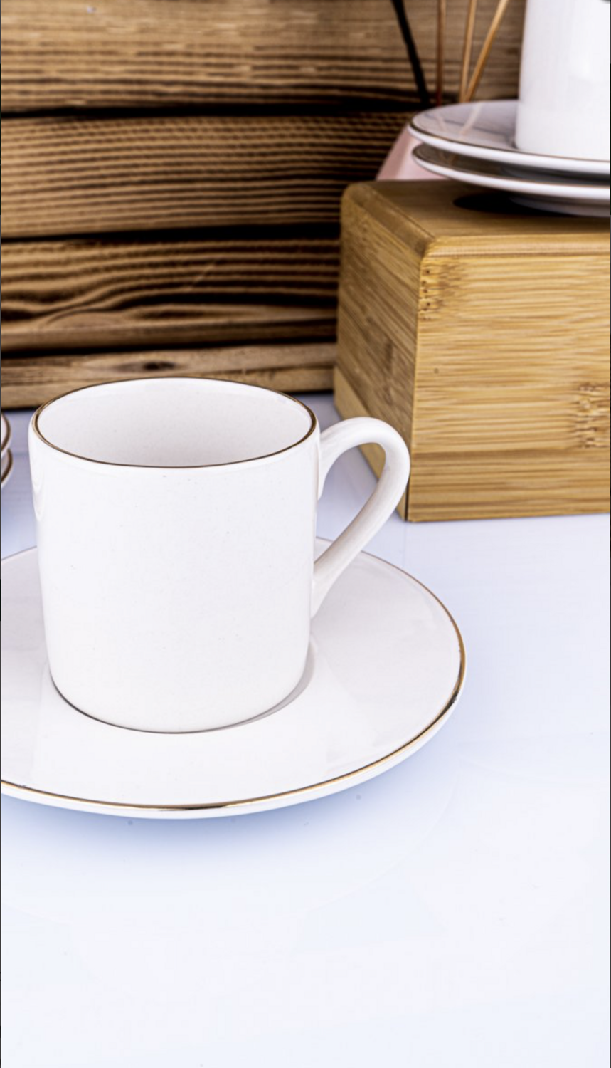 Bambum Naz 6 persoons koffiekopjes set wit