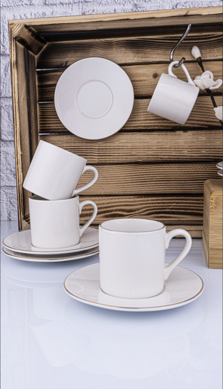Bambum Naz 6 persoons koffiekopjes set wit