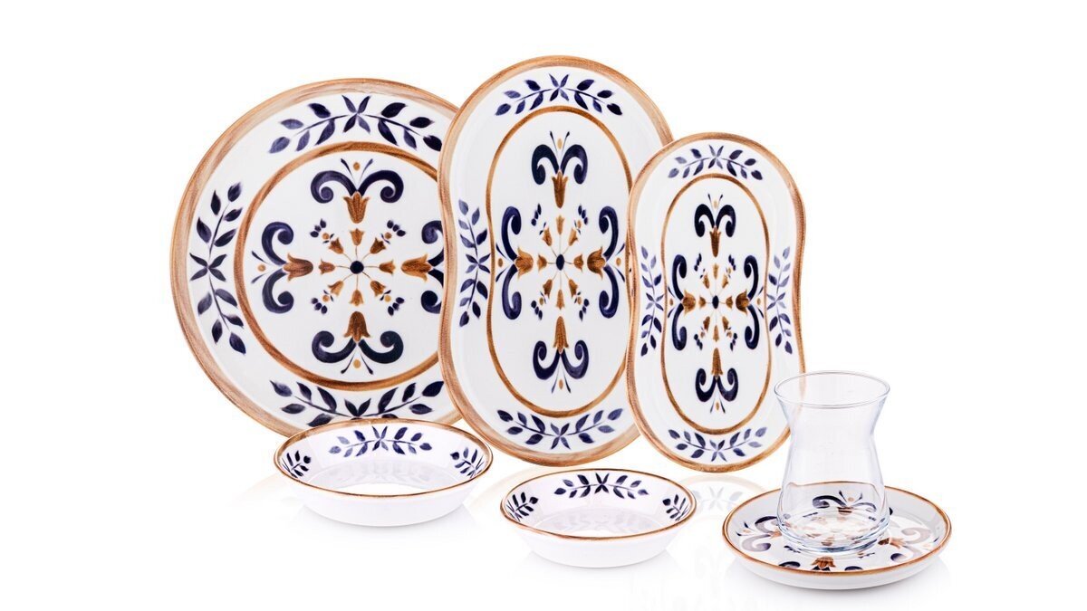 Bambum Lara 6 Persons 26 Pcs. Porcelain Breakfast Set Odeon