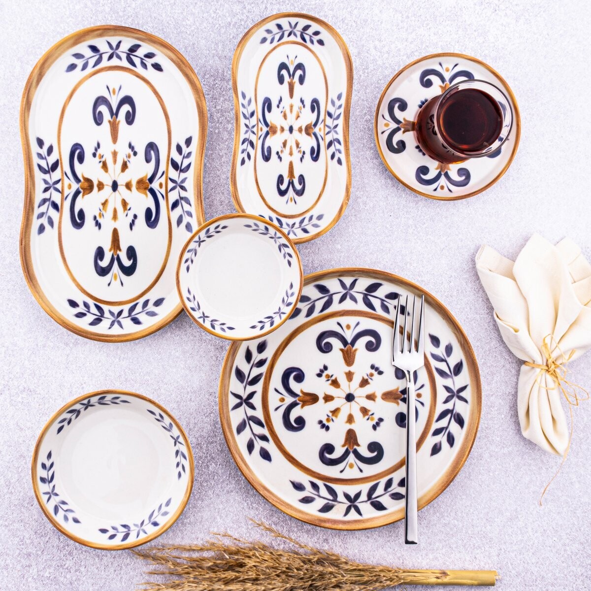 Bambum Lara 6 Persons 26 Pcs. Porcelain Breakfast Set Odeon
