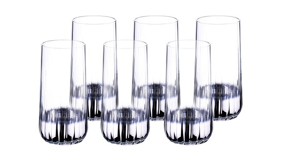 Vibe 6 Pcs. Soft Drink Glasses Silver 360 ml