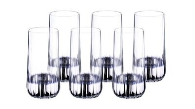 Vibe 6 Pcs. Soft Drink Glasses Silver 360 ml