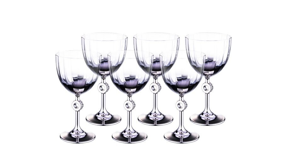 Vibe 6 Pcs. Glass Goblet Silver 280 ml