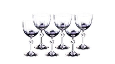 Vibe 6 Pcs. Glass Goblet Silver 280 ml