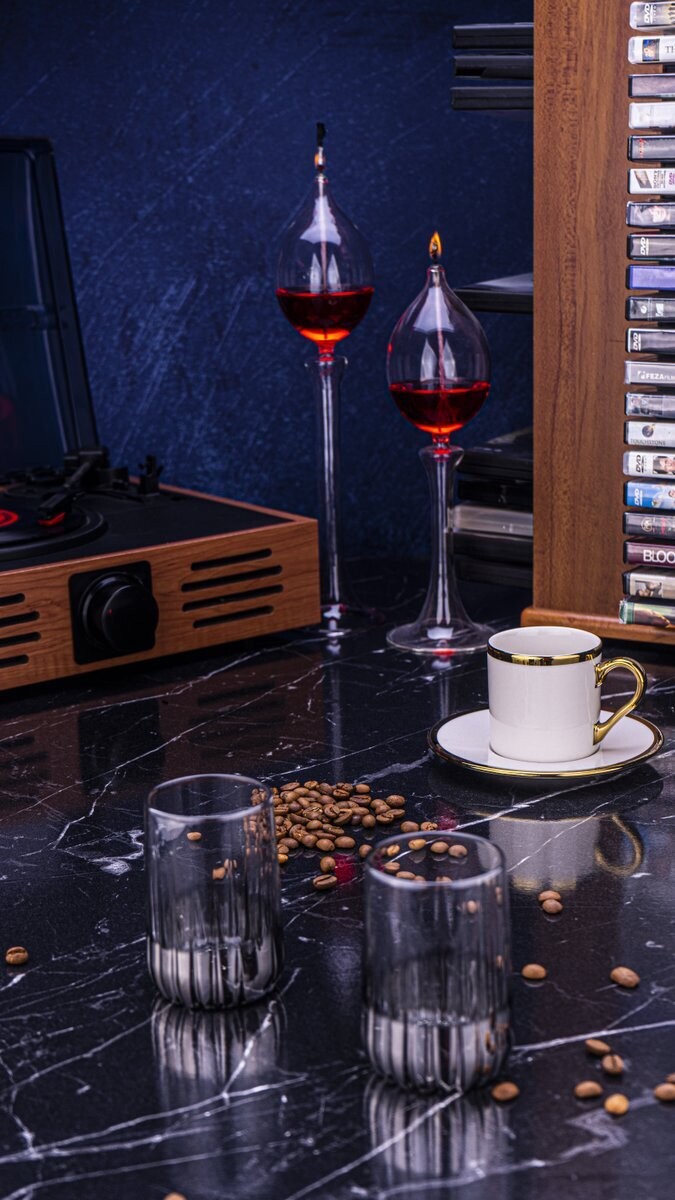 Vibe 6 Pcs Coffee Side Glasses Silver  135 ml