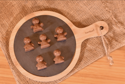 Bambum Lita Bamboo Stone Service Plate with Bamboo Base
