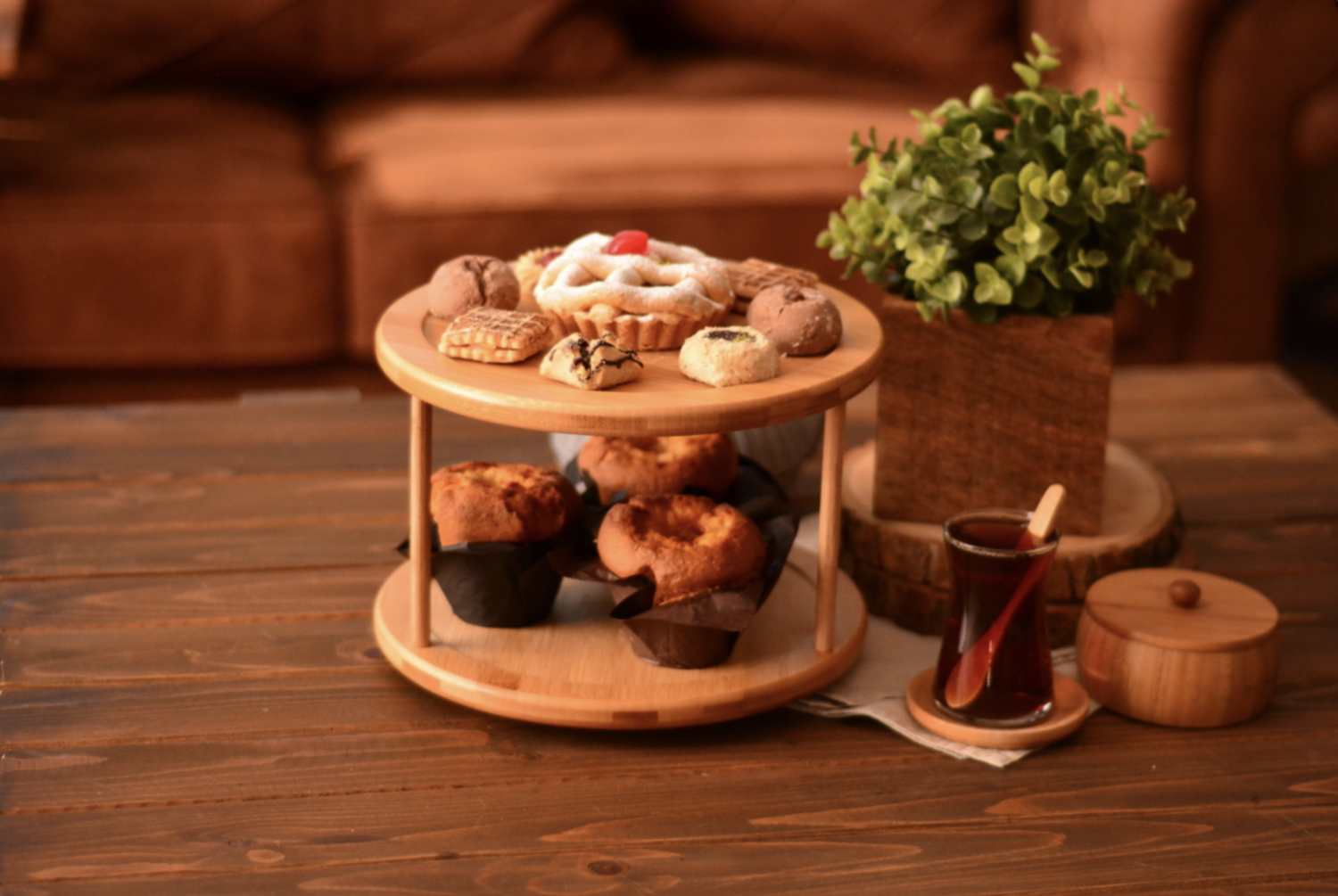 Bambum Shelby 2 Tier Rotating Serving Board