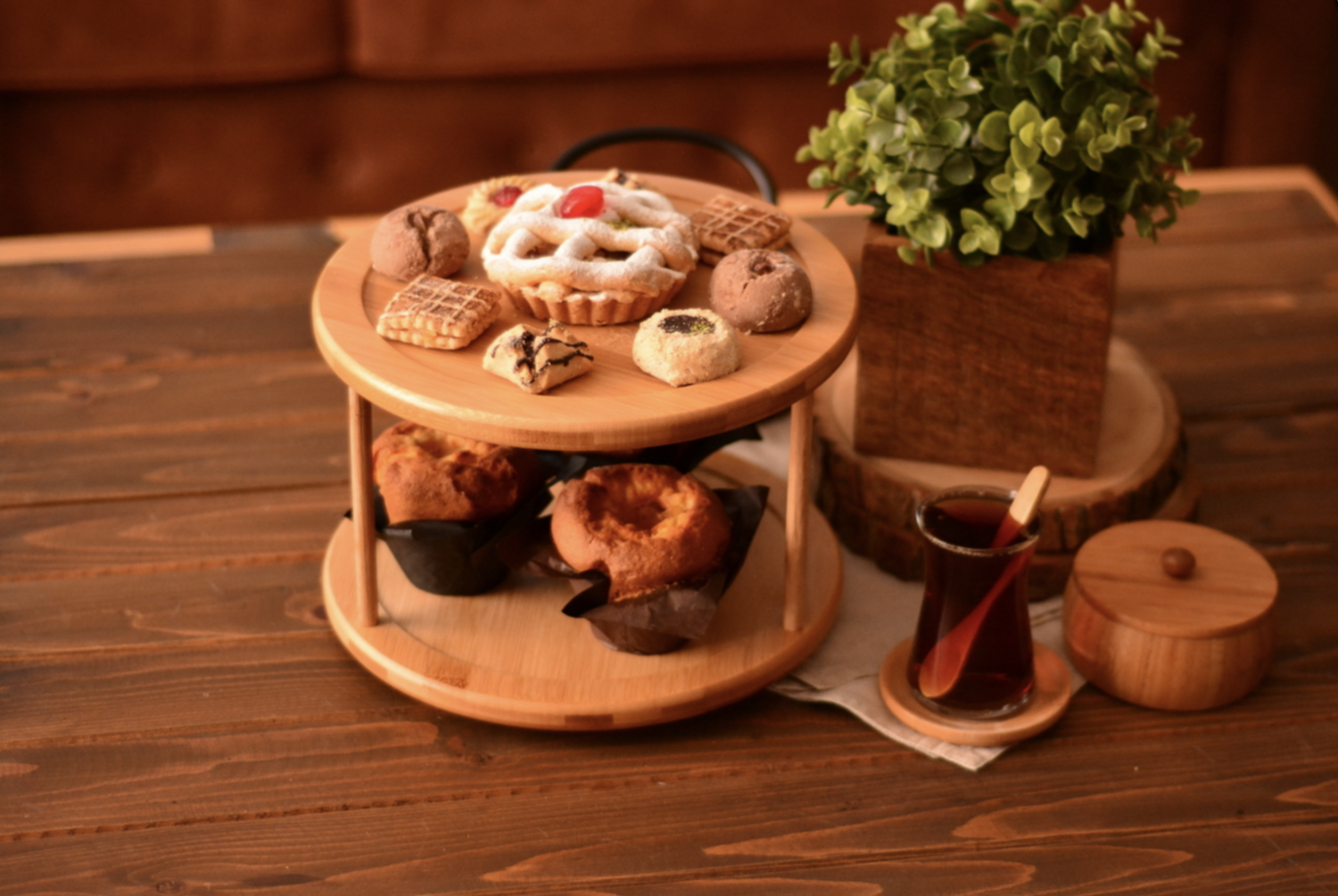Bambum Shelby 2 Tier Rotating Serving Board