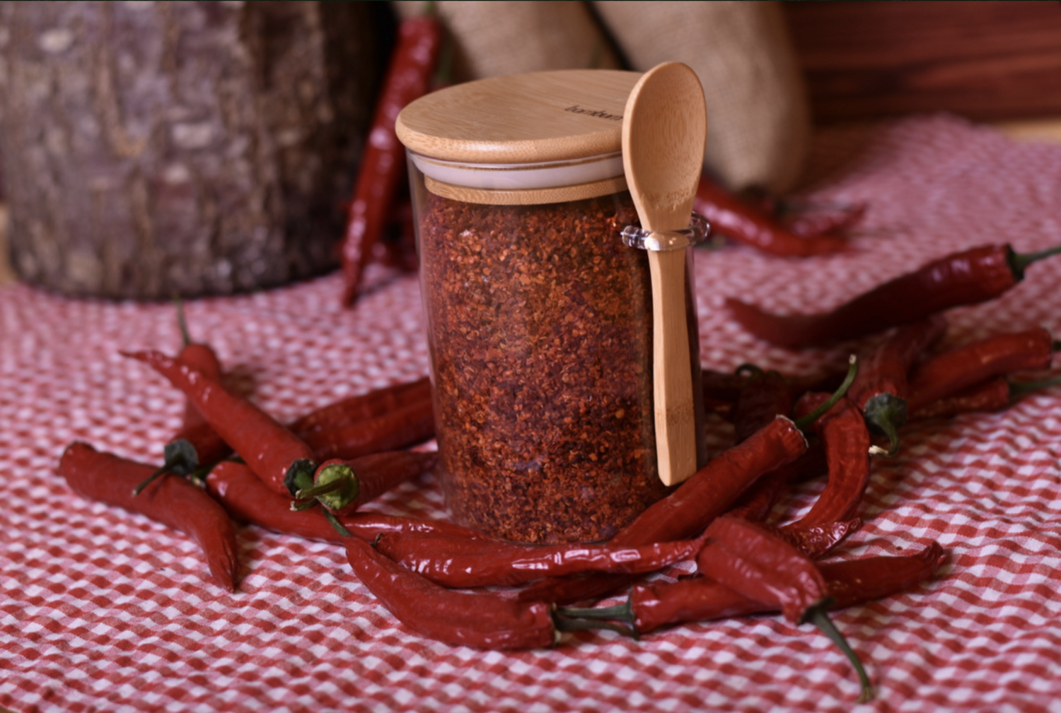 Bambum Lolla Glass Jar with Bamboo Spoon 600 ml