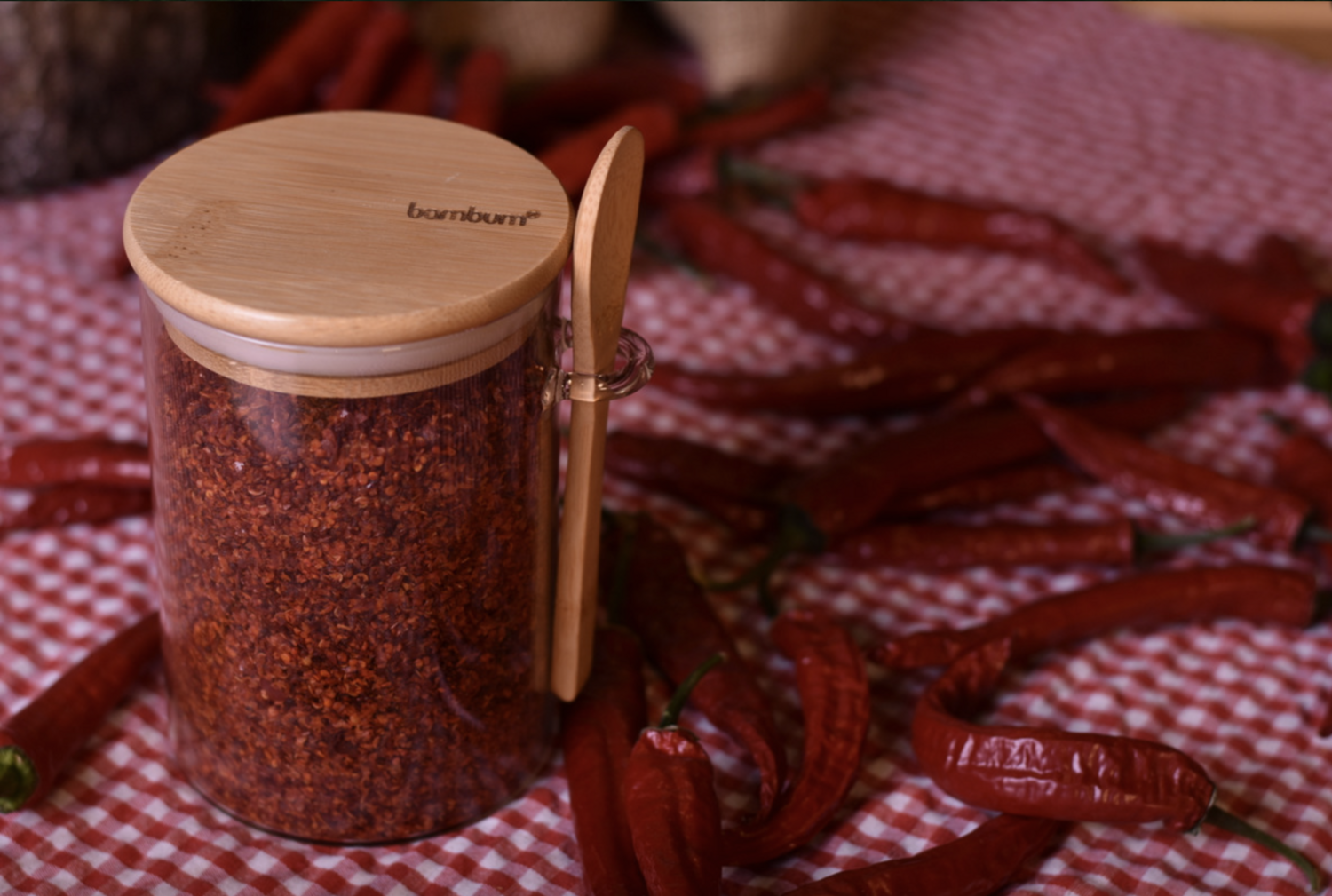 Bambum Lolla Glass Jar with Bamboo Spoon 600 ml