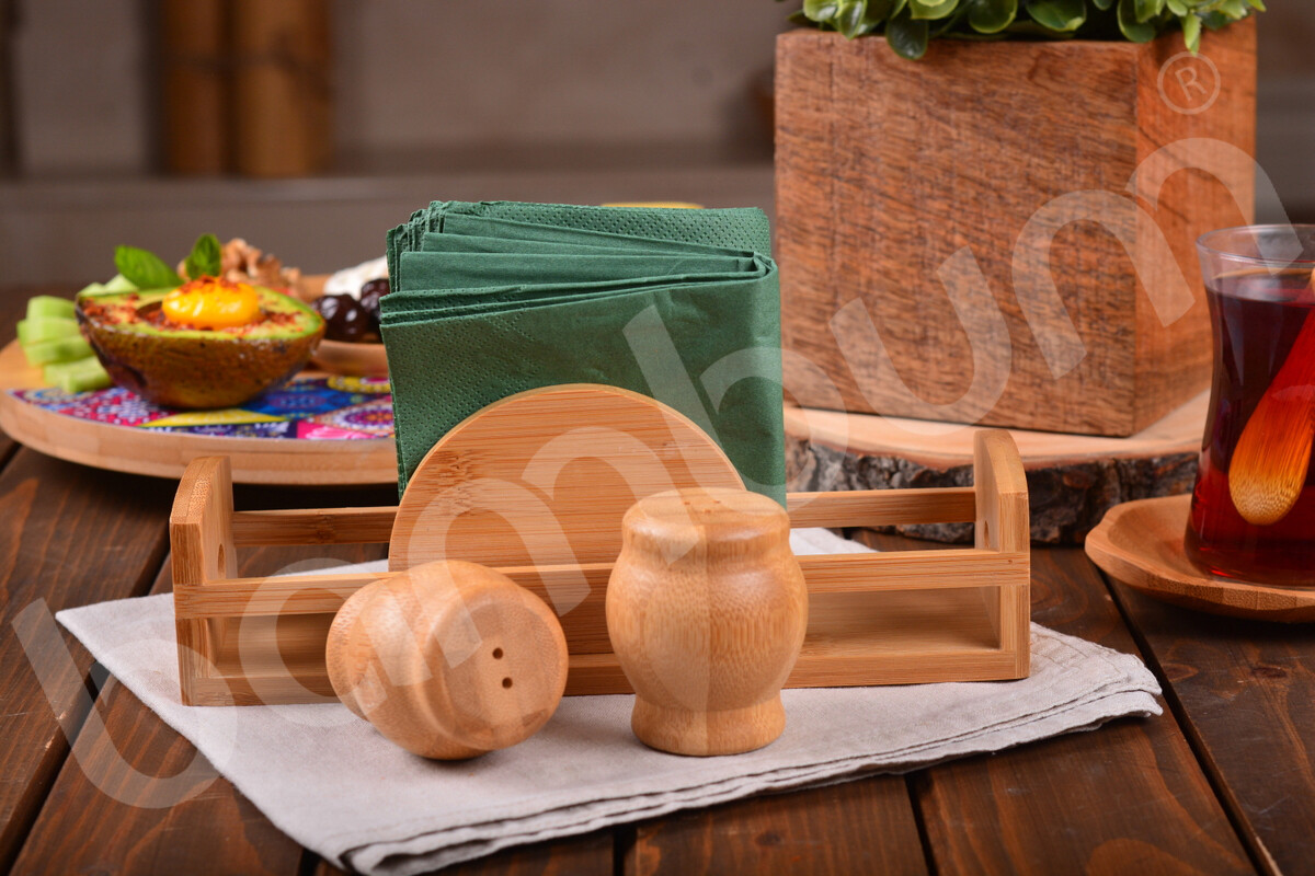 Bambum Elcoda Pepper &amp; salt set with napkin holder
