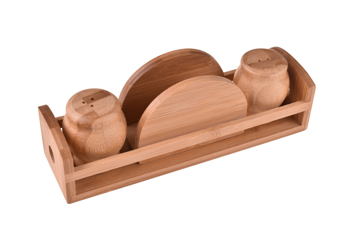 Bambum Elcoda Pepper &amp; salt set with napkin holder