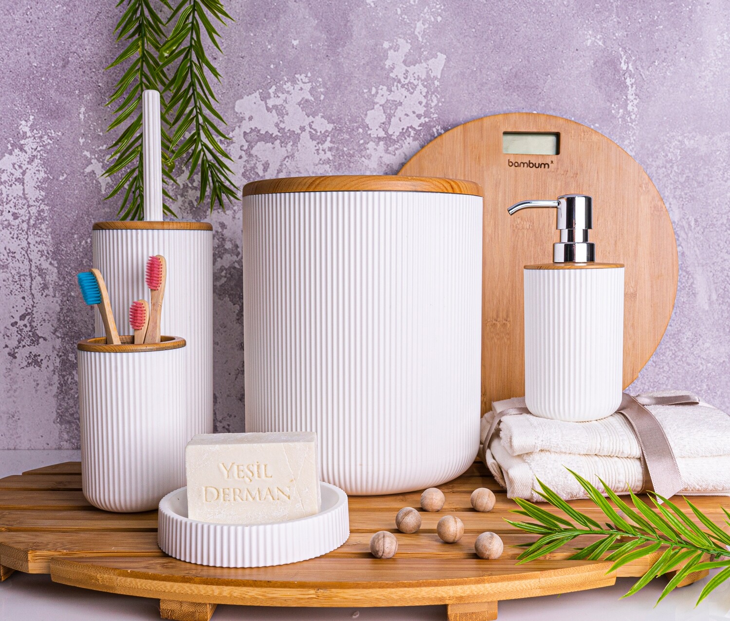 Bambum Lena Bathroom Set White