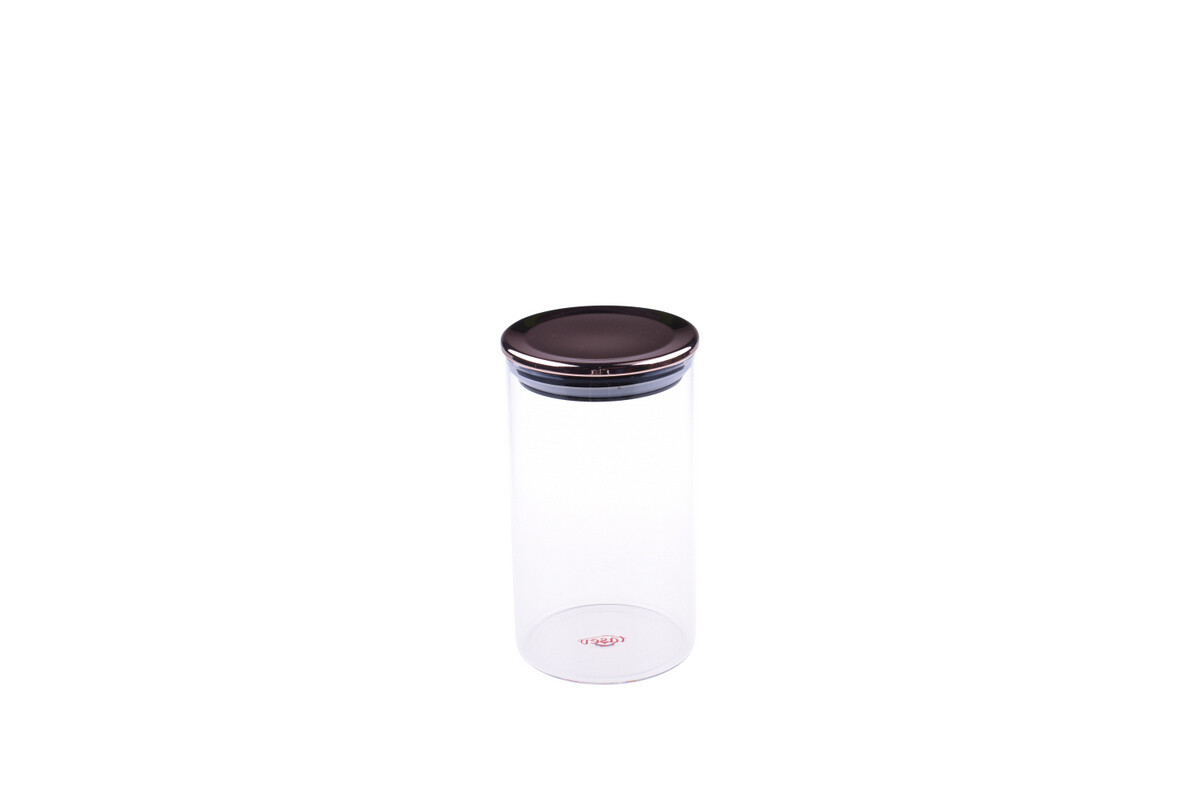 Kelta Glass Storage Jar with Metal Lid 15 cm