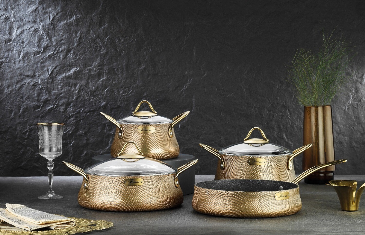 Brioni Elegance 7 Pcs Cookwares Set Gold