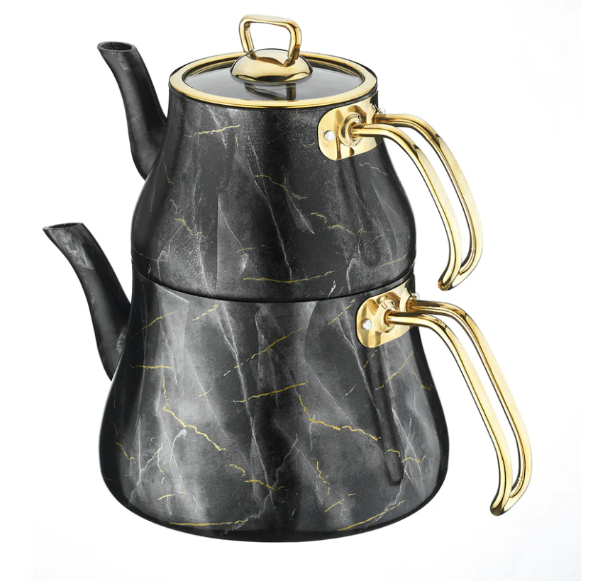 Brioni Marble Tea Pot Set Black