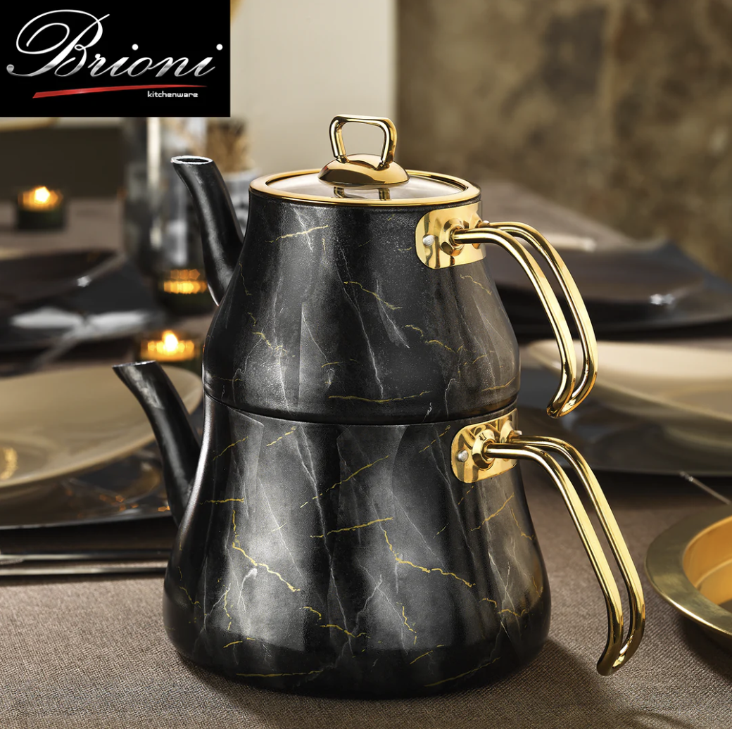 Brioni Marble Tea Pot Set Black