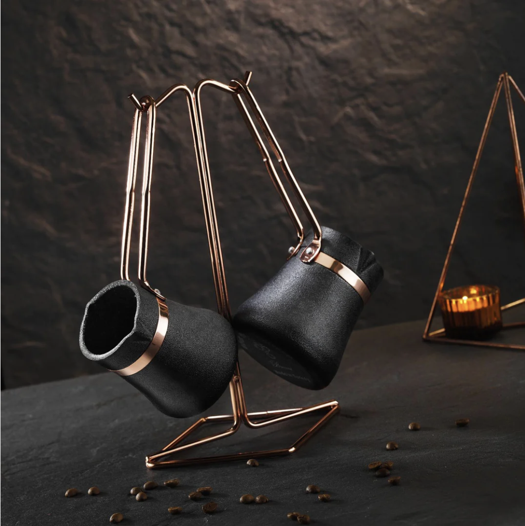 Brioni Royal Stone 3 Pcs Coffee Pot Set Anthracite Copper