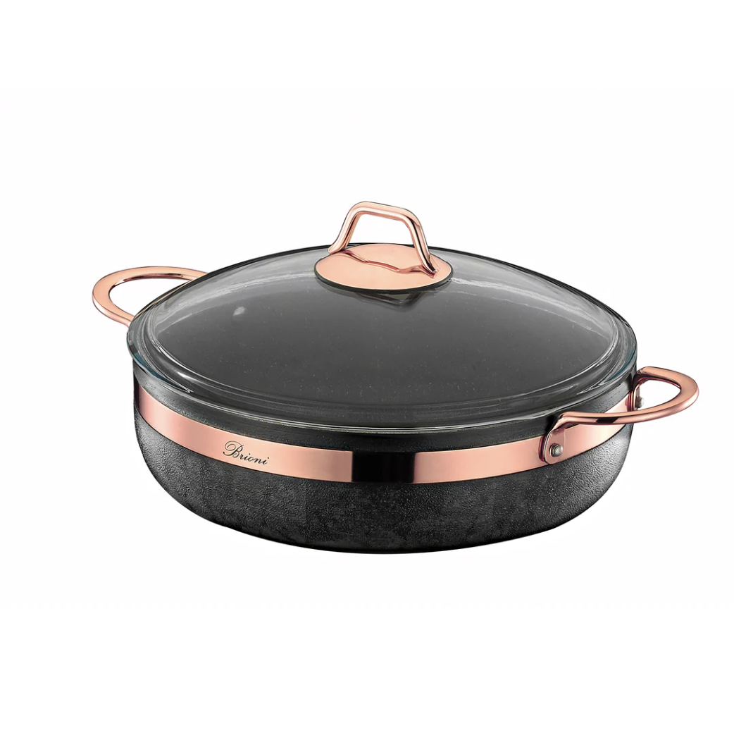 Brioni Royal Stone 7 Delige Pannenset Antraciet Koper