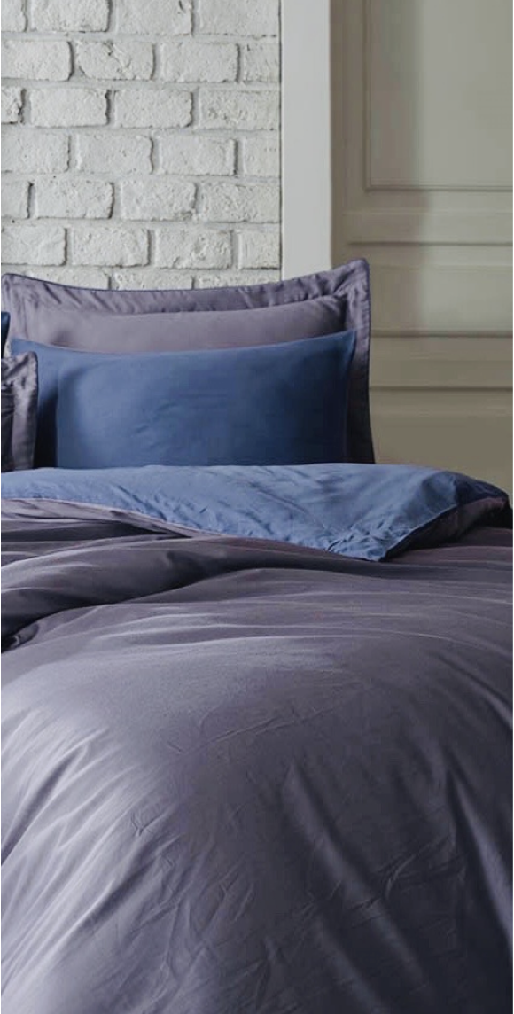 Dantela Tuana One-Person Embroideried Coton Sateen Duvet Cover Set Blue