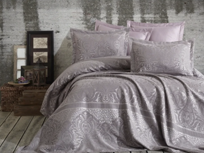 Dantela Hazel Jacquard Bed Spread with Chenille Lavender