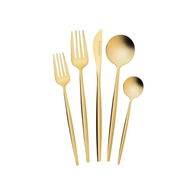 Karaca Orion Matte Gold Cutlery Set 60 Piece for 12 Person