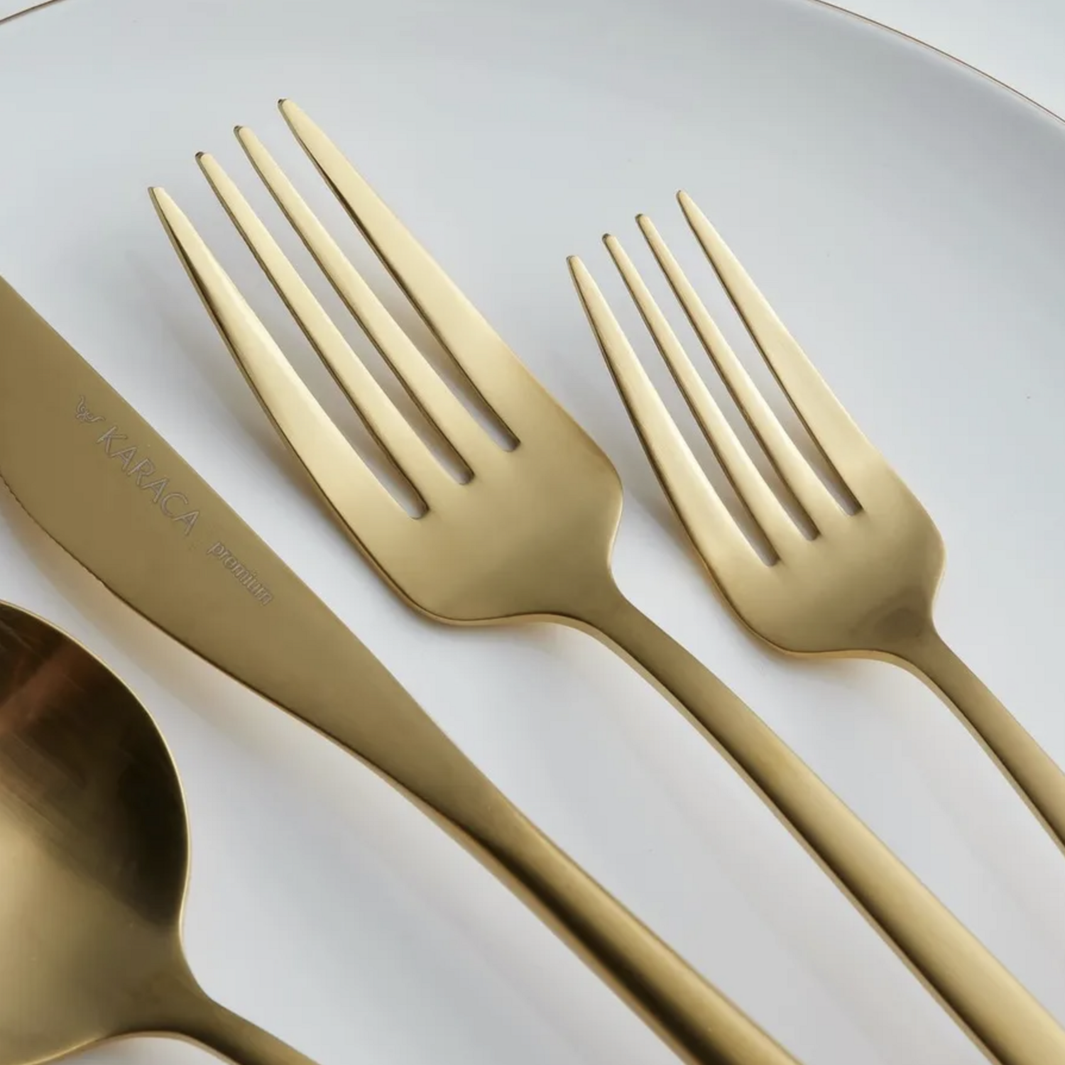 Karaca Orion Matte Gold Cutlery Set 60 Piece for 12 Person