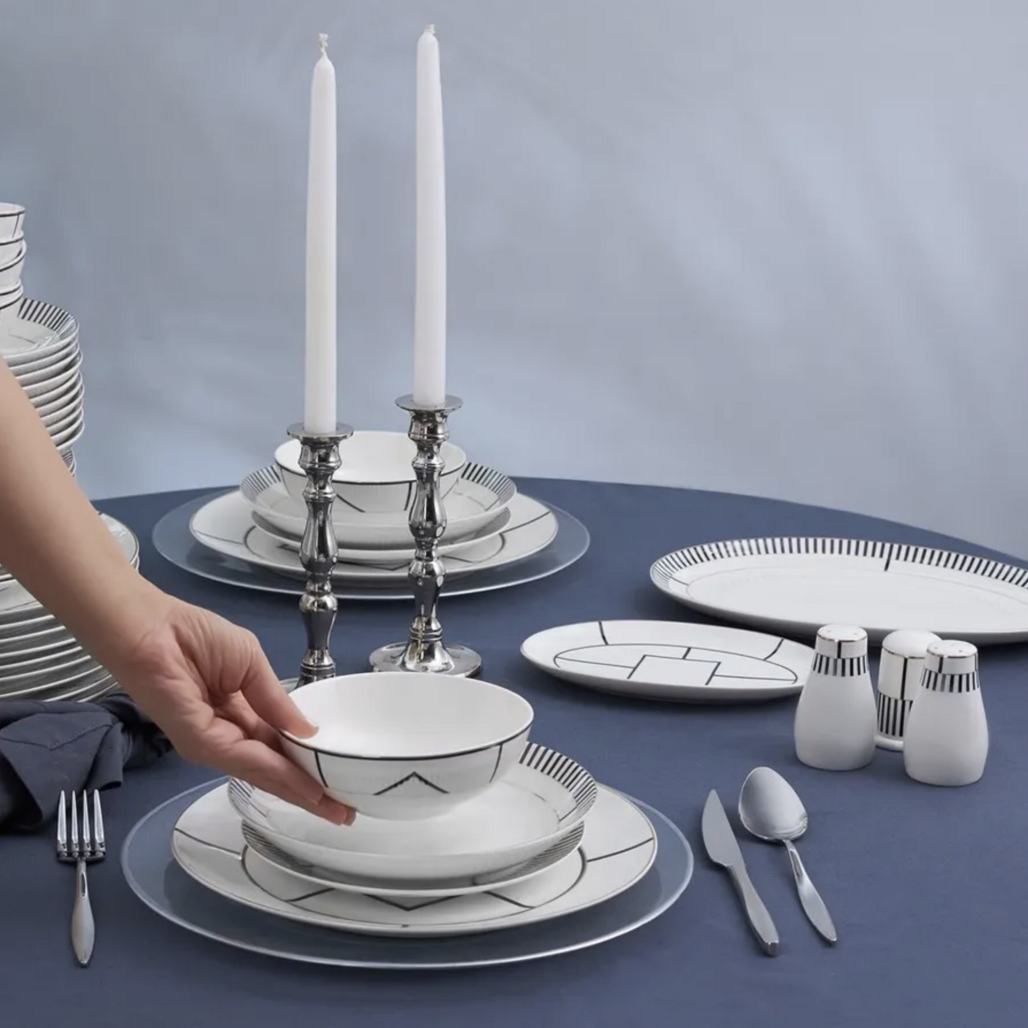 Karaca Noir 56 Pieces Dinnerware Set For 12 Persons