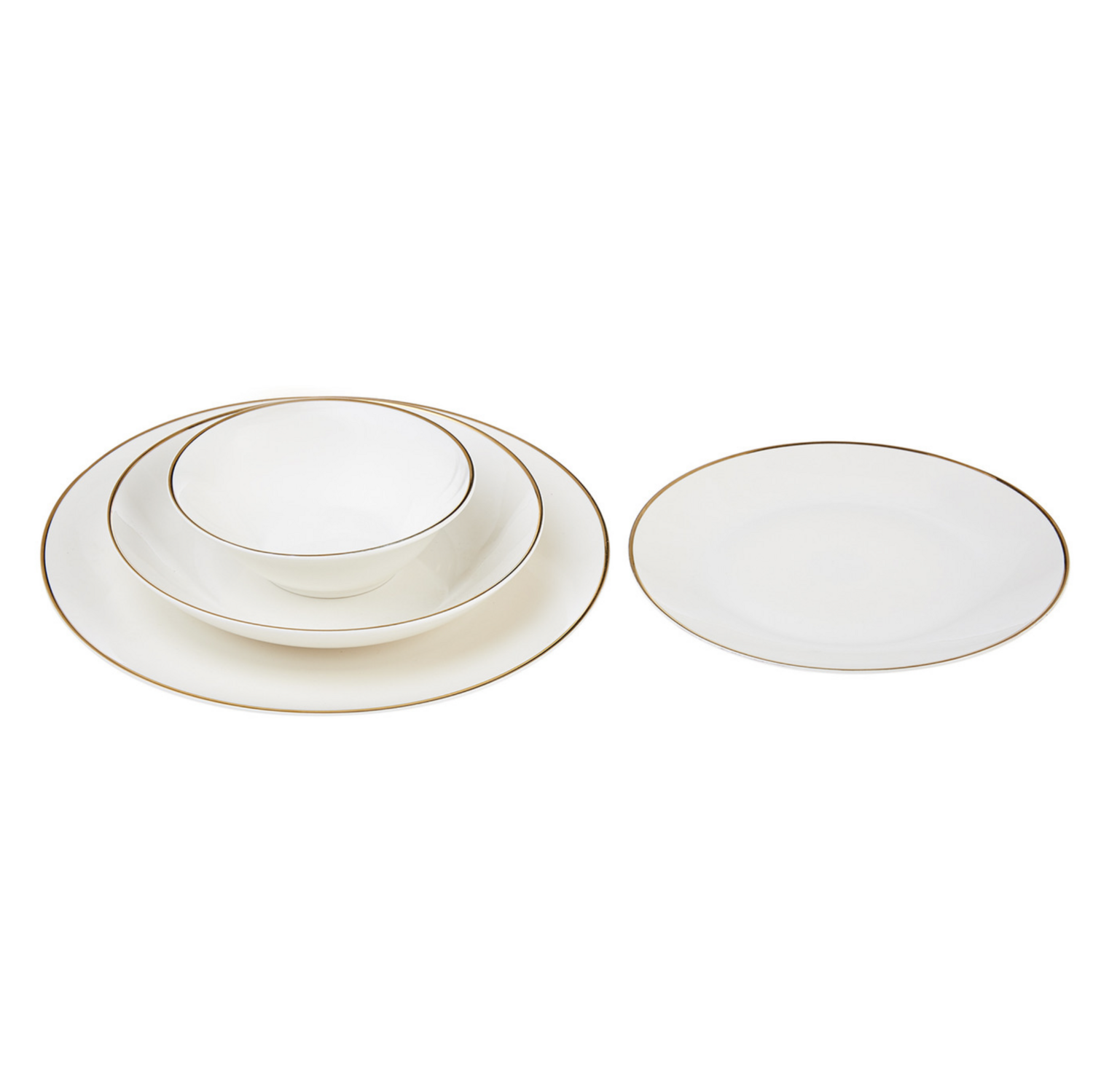 Karaca Alicia Porcelain 24 Piece 6 Seater Round Dinner Set Gold