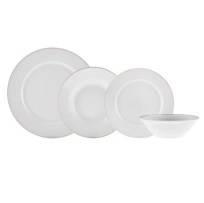 Karaca Rebeca Gold 24 Piece 6 Person Porcelain Dinner Set