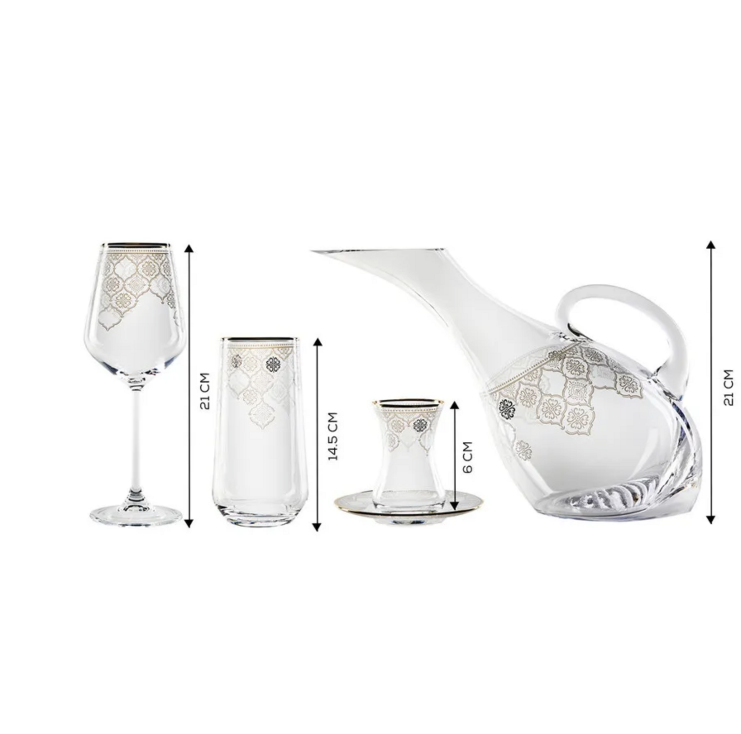 Karaca Hailey Gold 49 Piece Glass Set