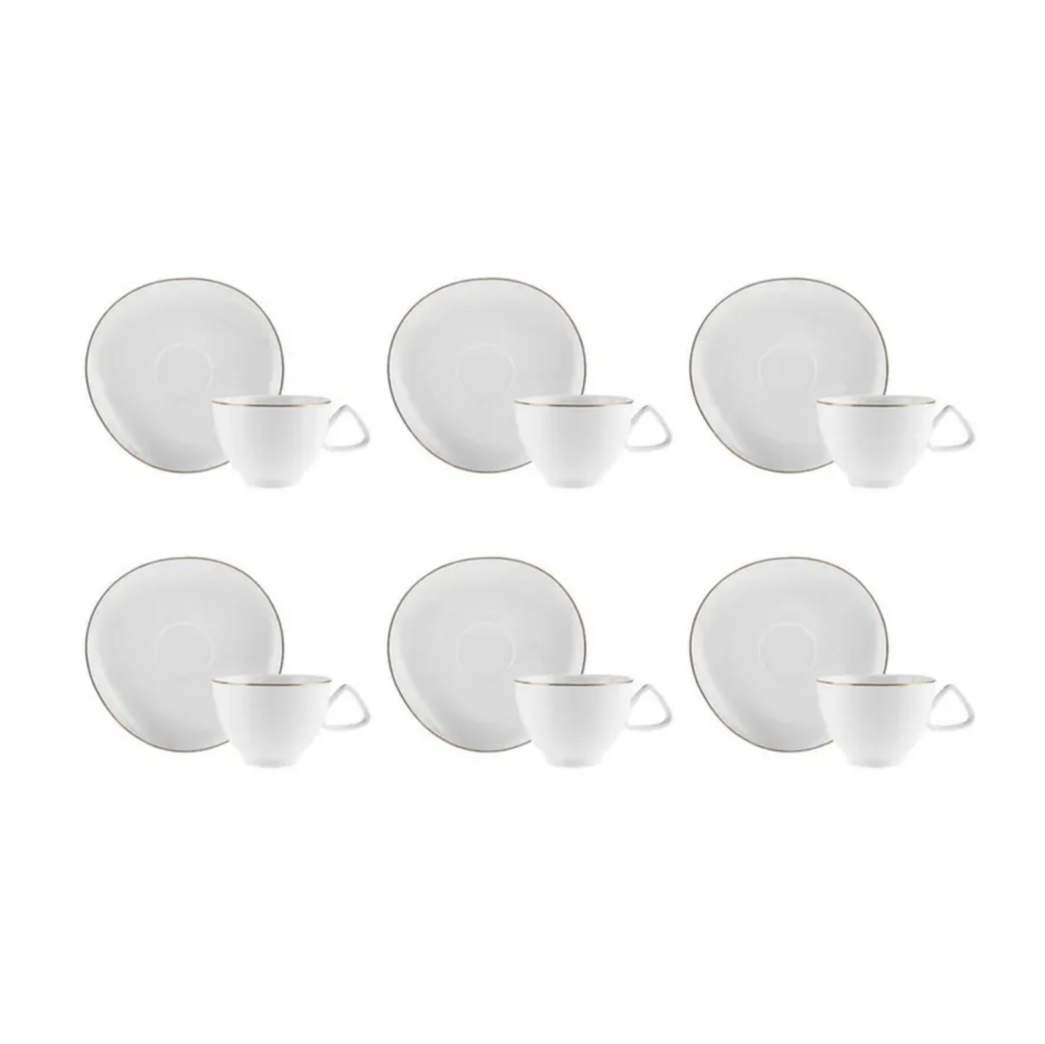 Karaca Streamline Middle Tea Cup Set for 6 Person 200ml