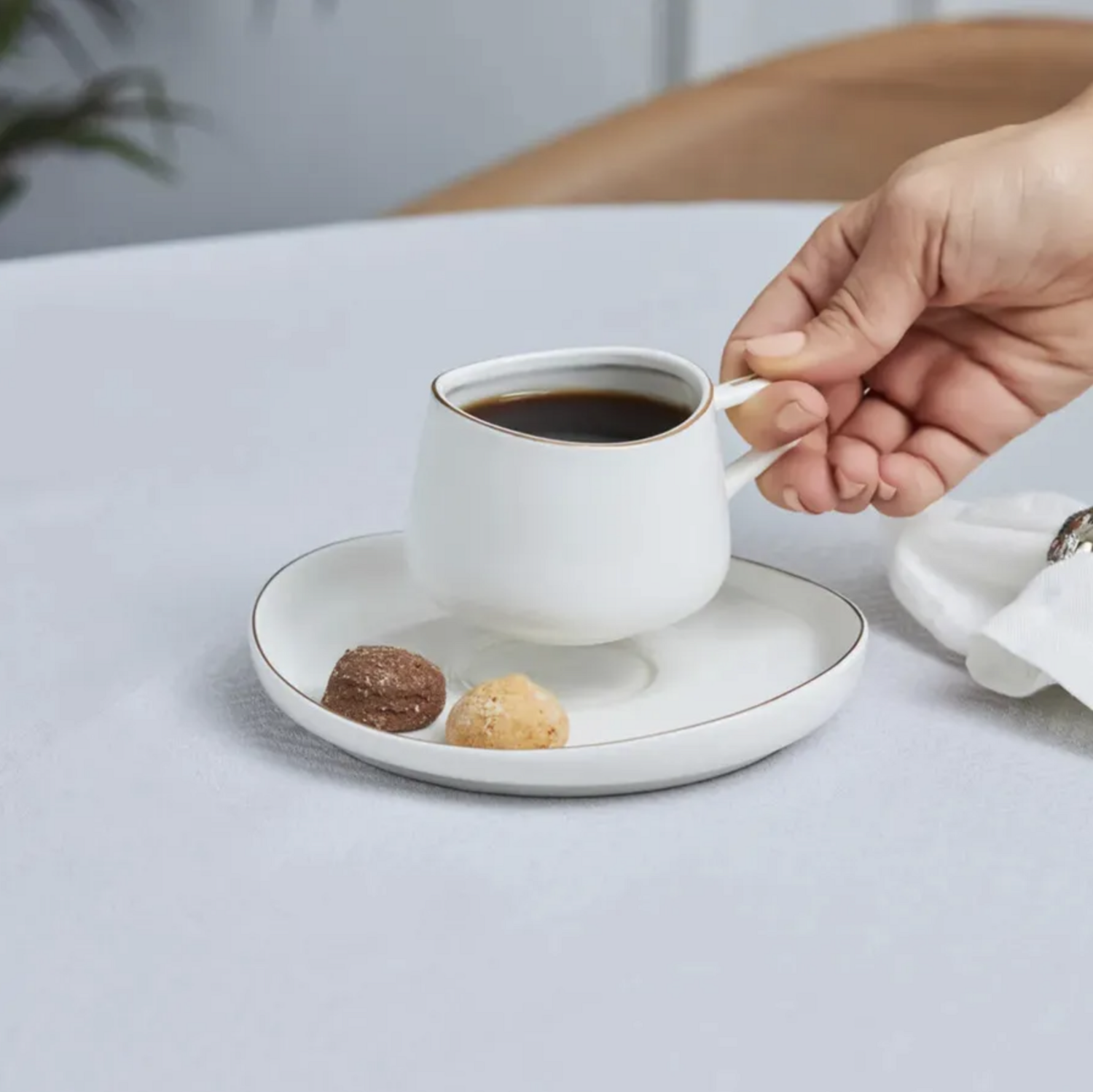Karaca Streamline Hole Tea Cup Set for 6 Person 200ml