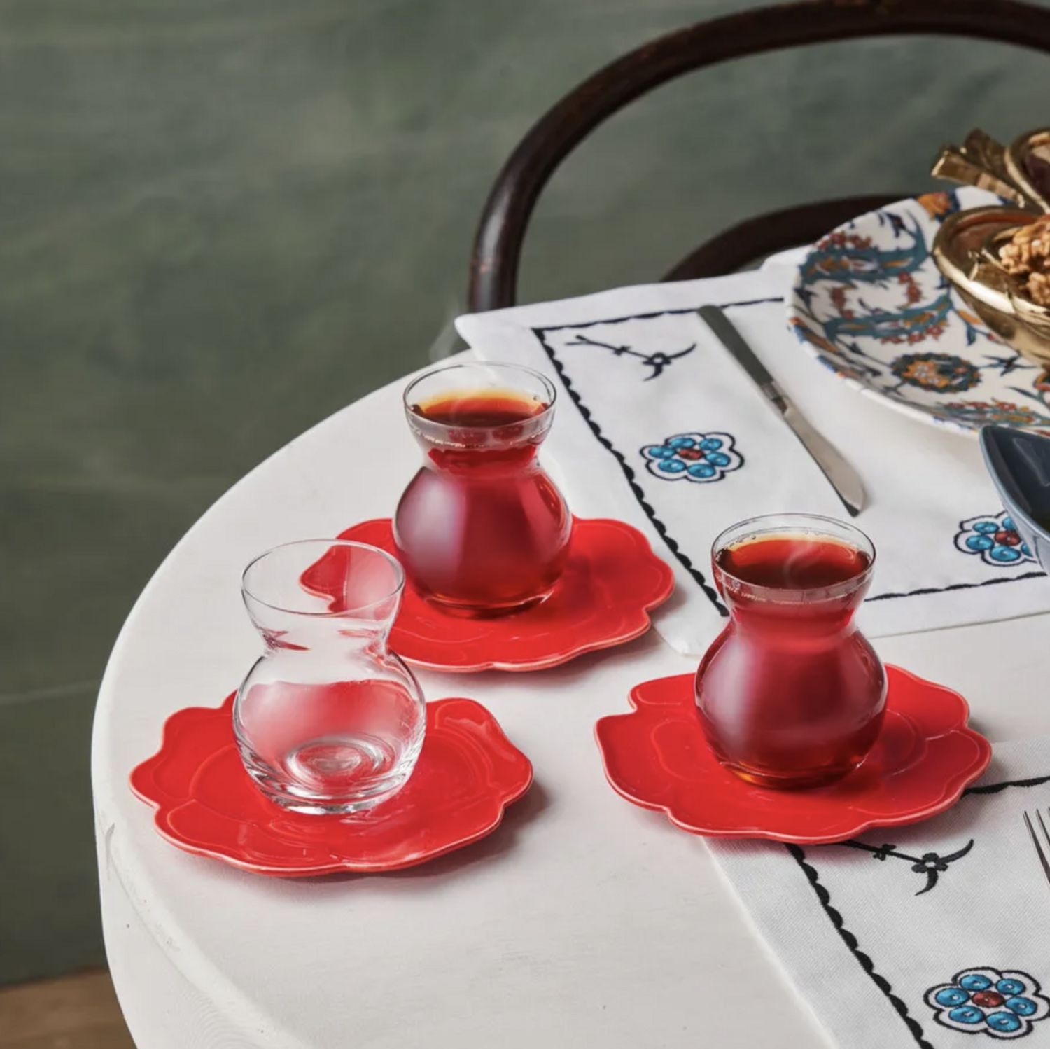 Karaca Flower Tea Set For 6 Persons 160 Ml