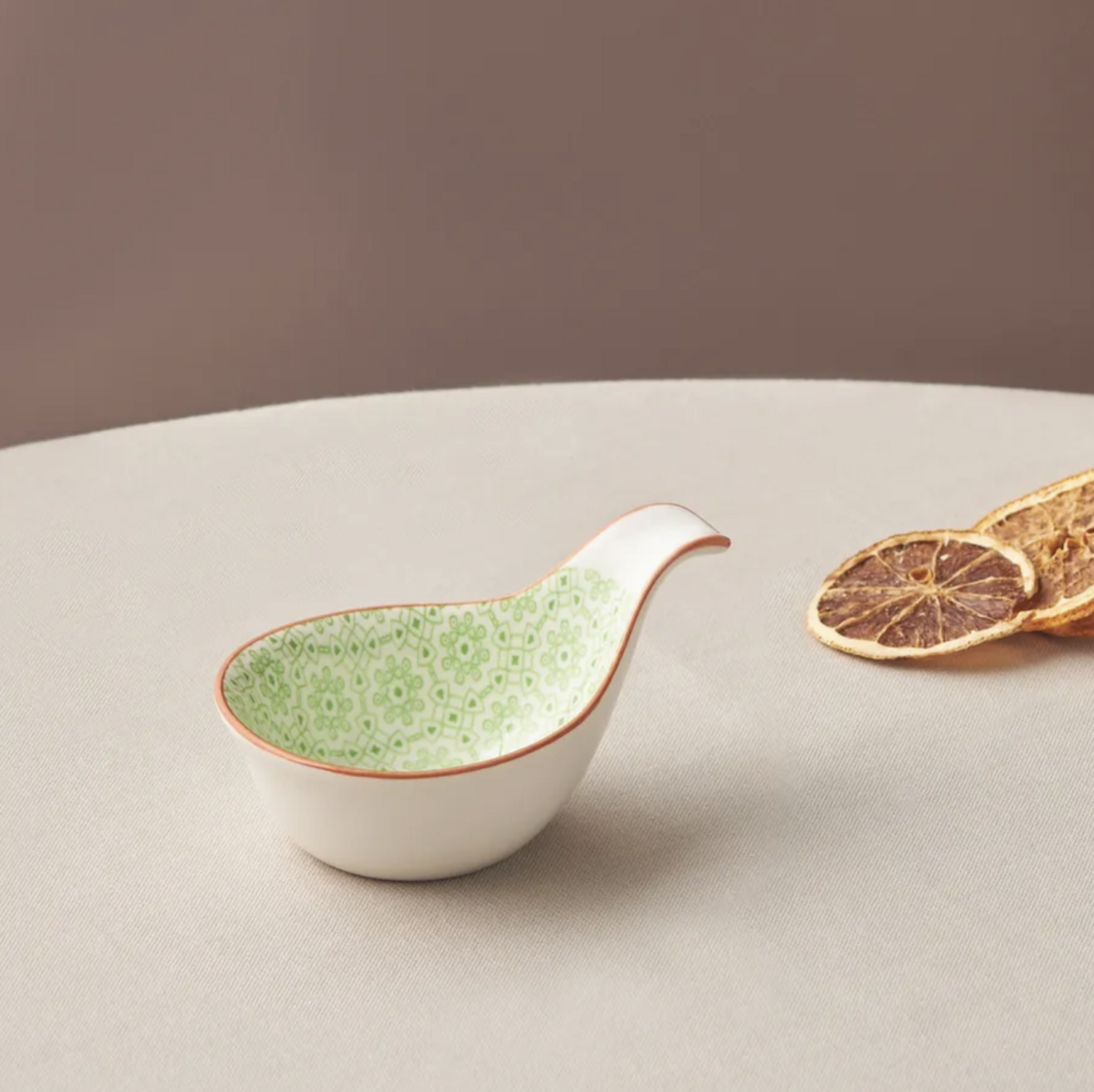 Karaca Floral Green Drop Snack Bowl/Sauce Cup 10 cm
