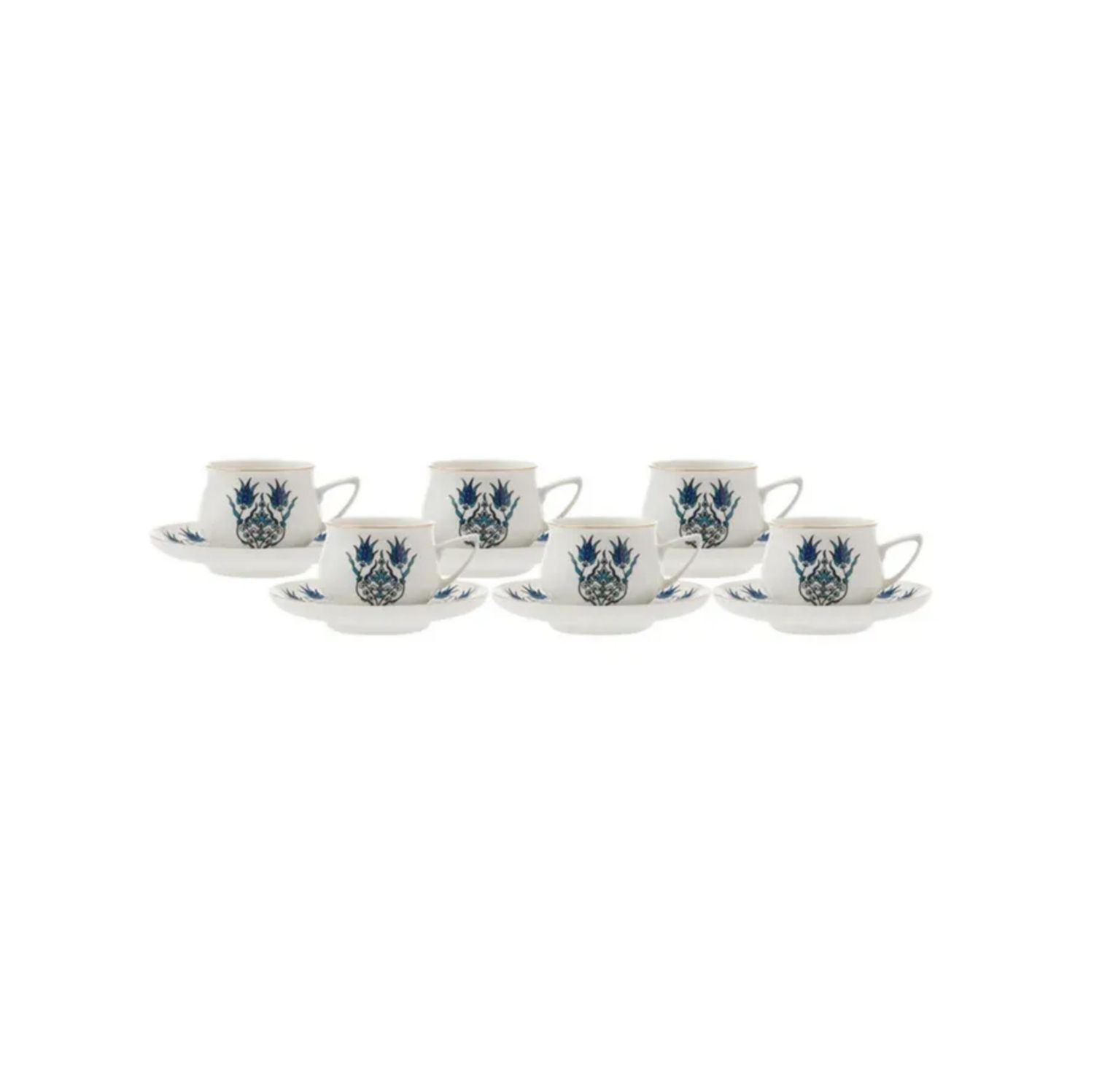 Karaca İznik New Form Coffee Cup Set for 6 Person 90 ml