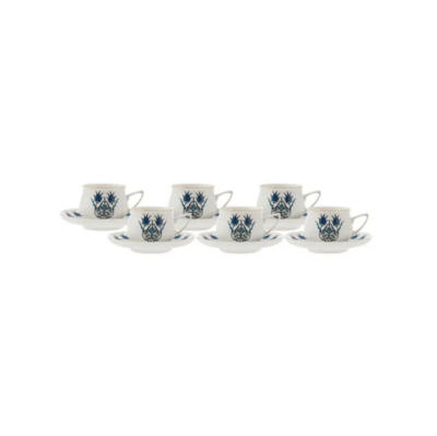 Karaca İznik New Form Coffee Cup Set for 6 Person 90 ml