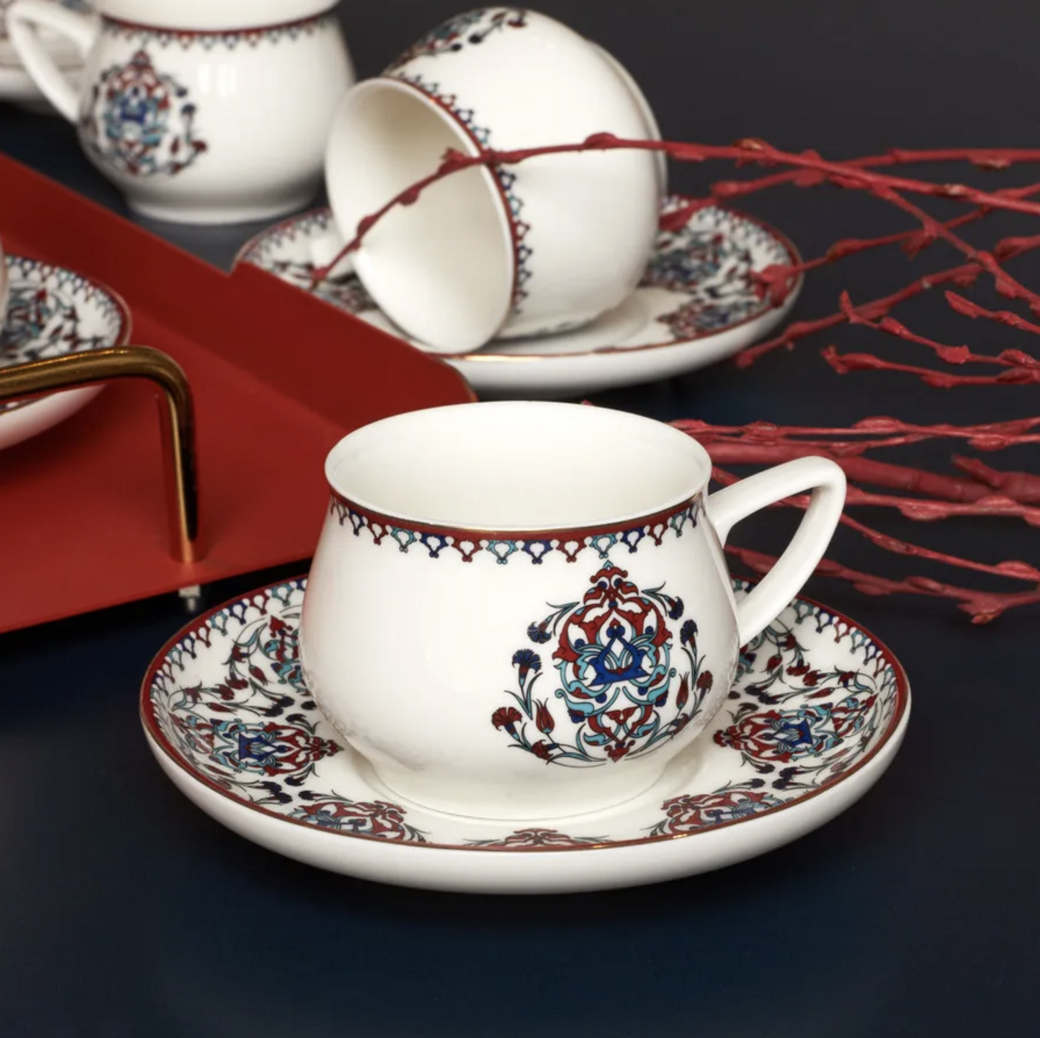 Karaca Nakkash 12 Piece Coffee Cup Set for 6 Person