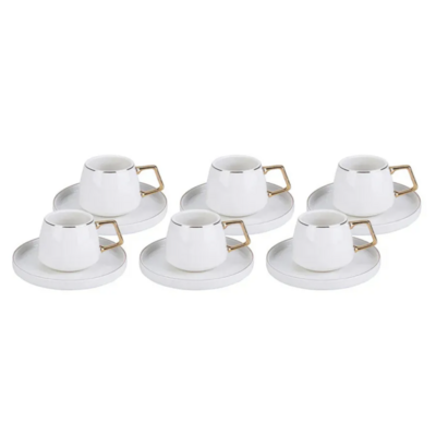 Karaca Saturn Coffee Cup Set for 6 Person 90 ml Gold