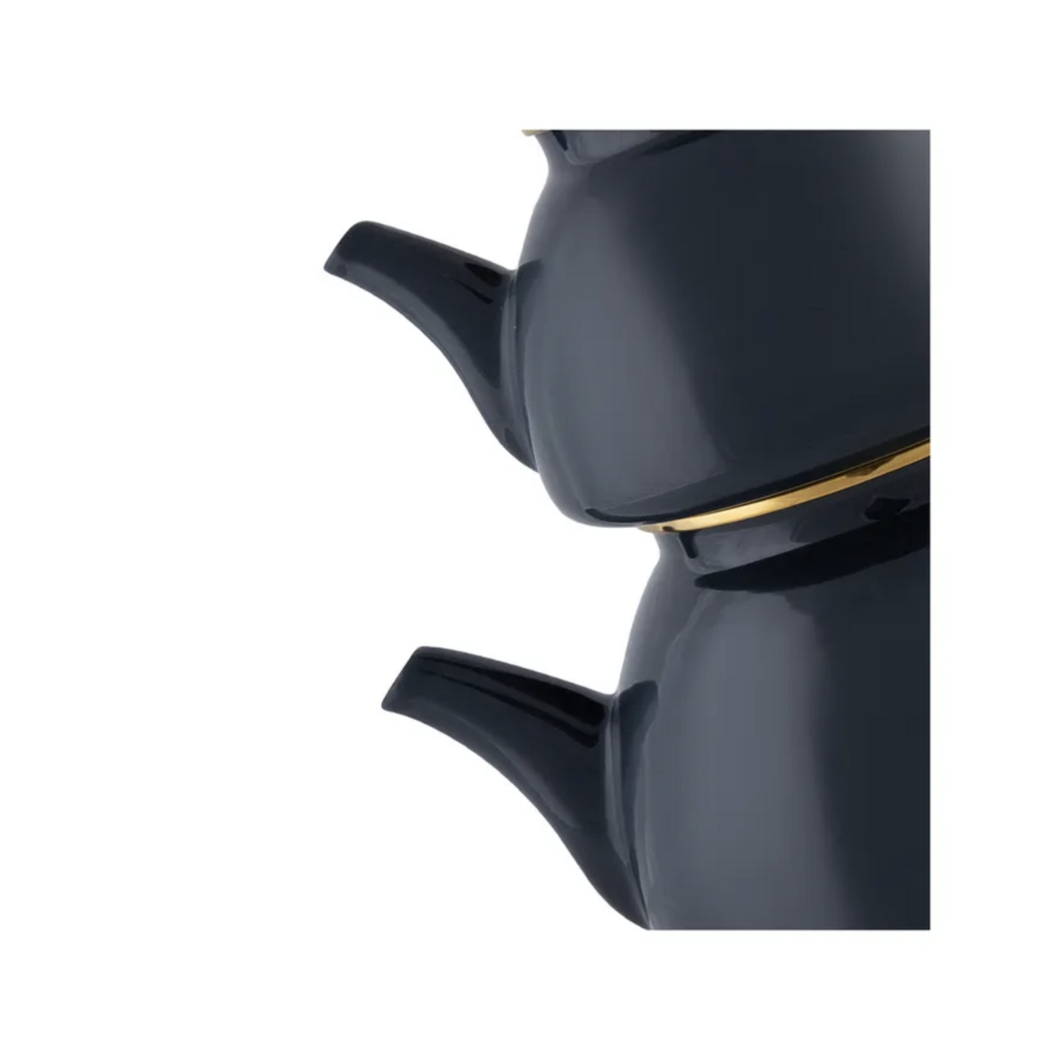 Karaca Retro Enamel Teapot, Dark Grey