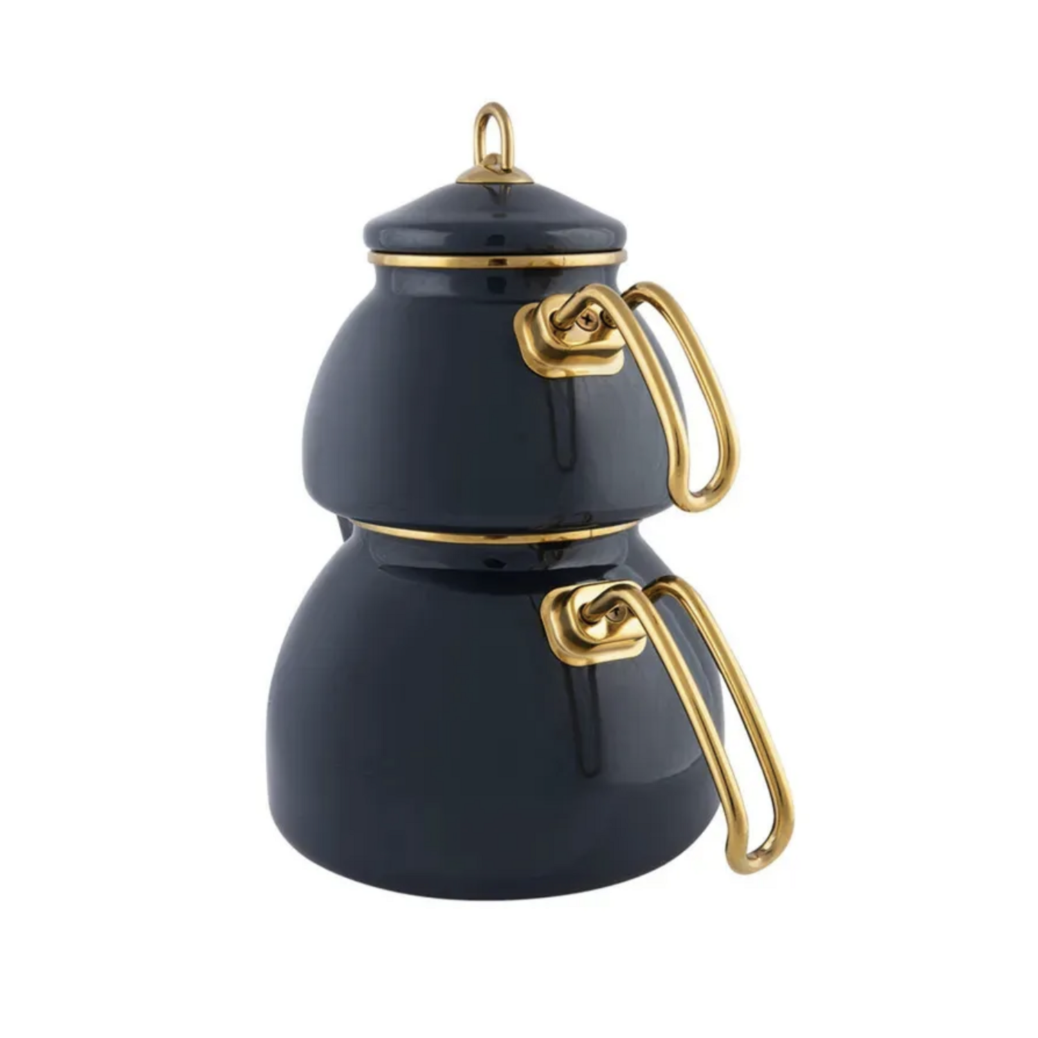 Karaca Retro Enamel Teapot, Dark Grey