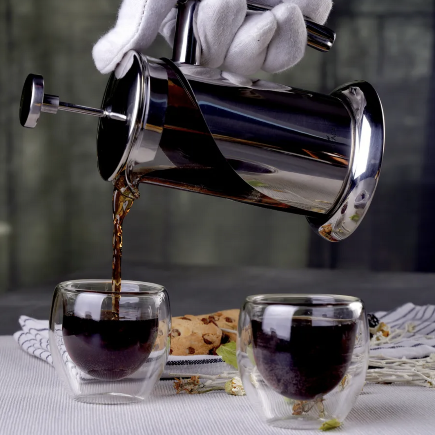 Karaca Borosilicate Glass Stainless Steel French Press 350 Ml