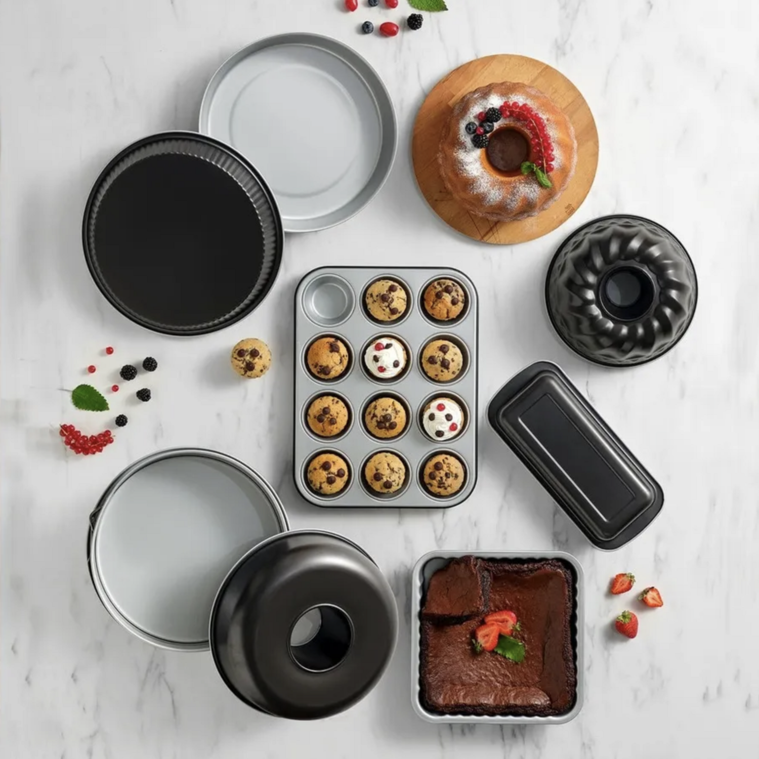 Karaca Silver Elegance 12 Muffin Cake Mold 35 cm