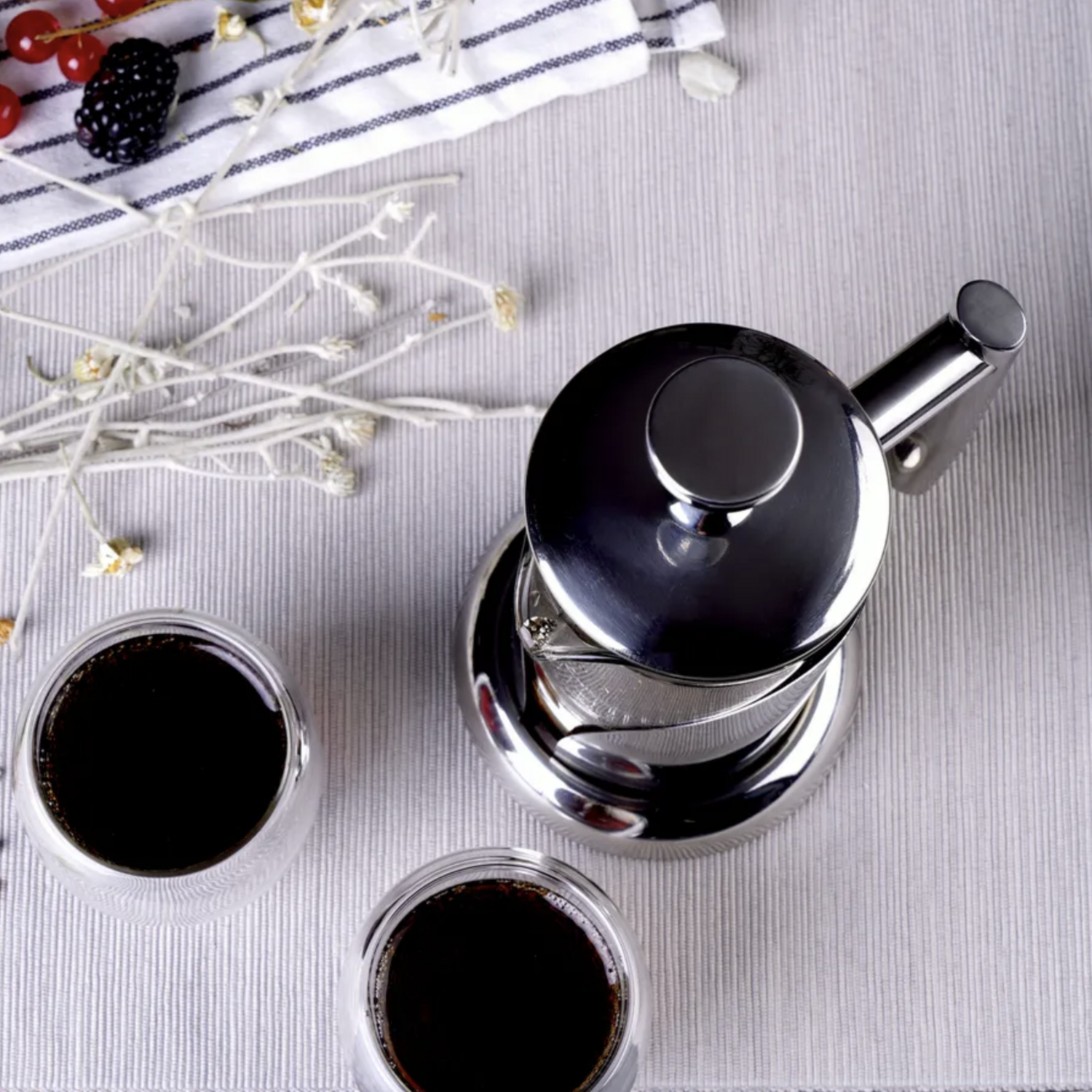 Karaca Borosilicate Glass Stainless Steel French Press 350 Ml